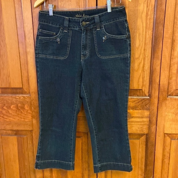 Kikit Jeans Darkwash Capris Wide Leg Size 8 EUC - Picture 1 of 10